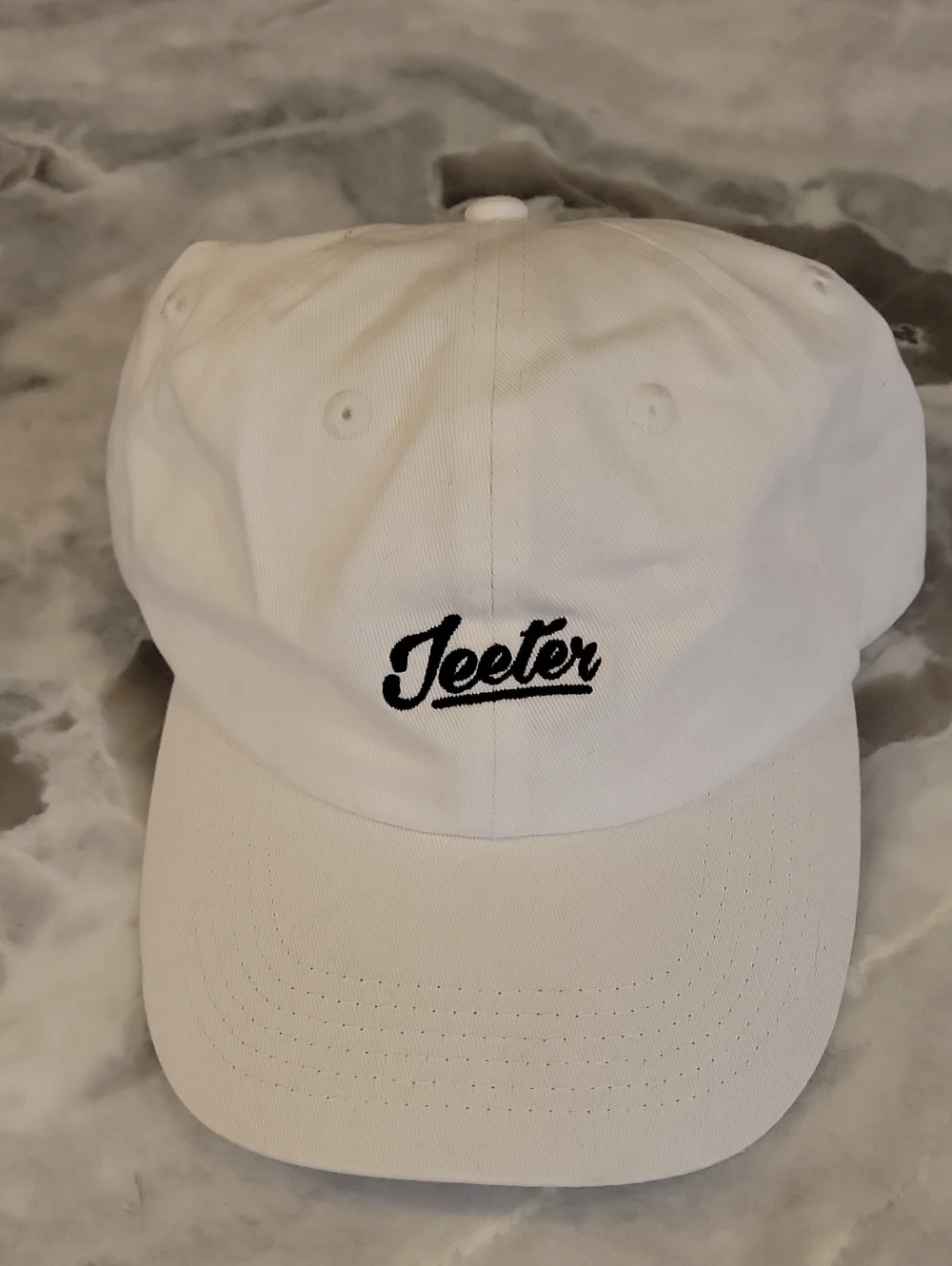 Jeeter white adjustable back baseball cap, OS